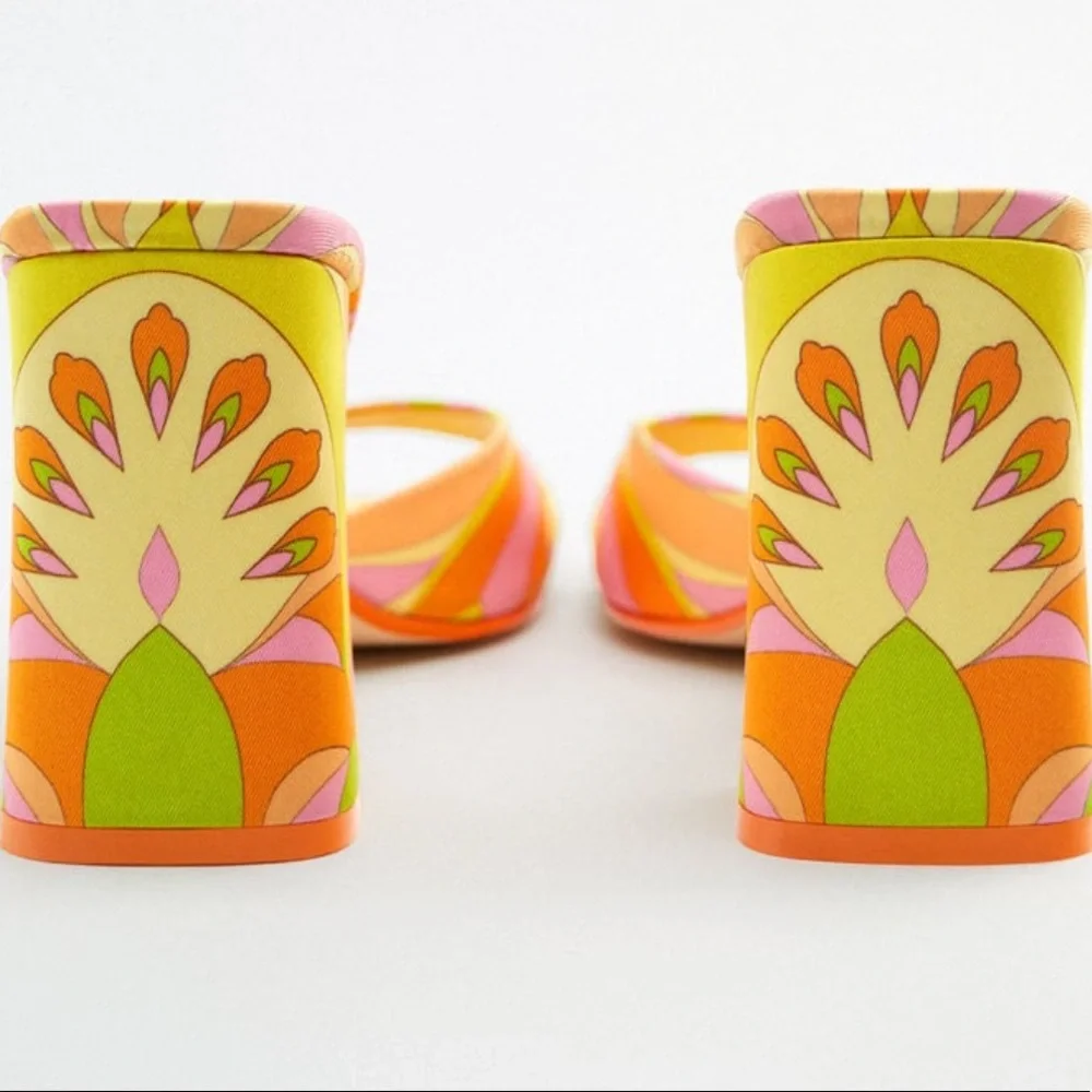 ZARA Printed Heeled Sandals BNWT - Picture 5 of 6